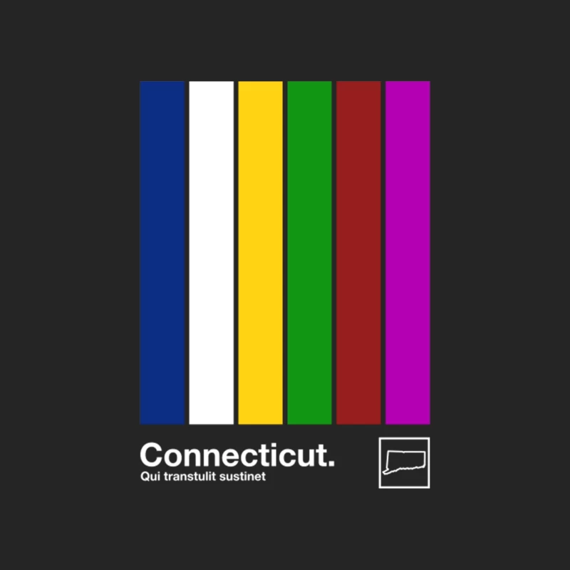 Connecticut State Flag   Original Minimalist Artwork Poster Design Male Pullover Sweatshirt