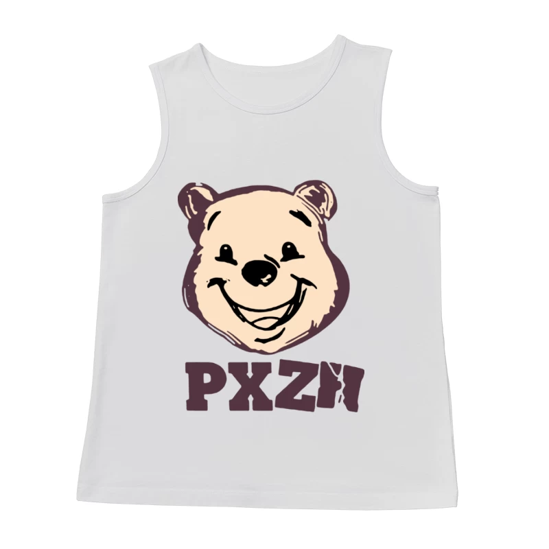 Lächelndes Bärengesicht mit Buchstaben PXZI Herren Tanktops