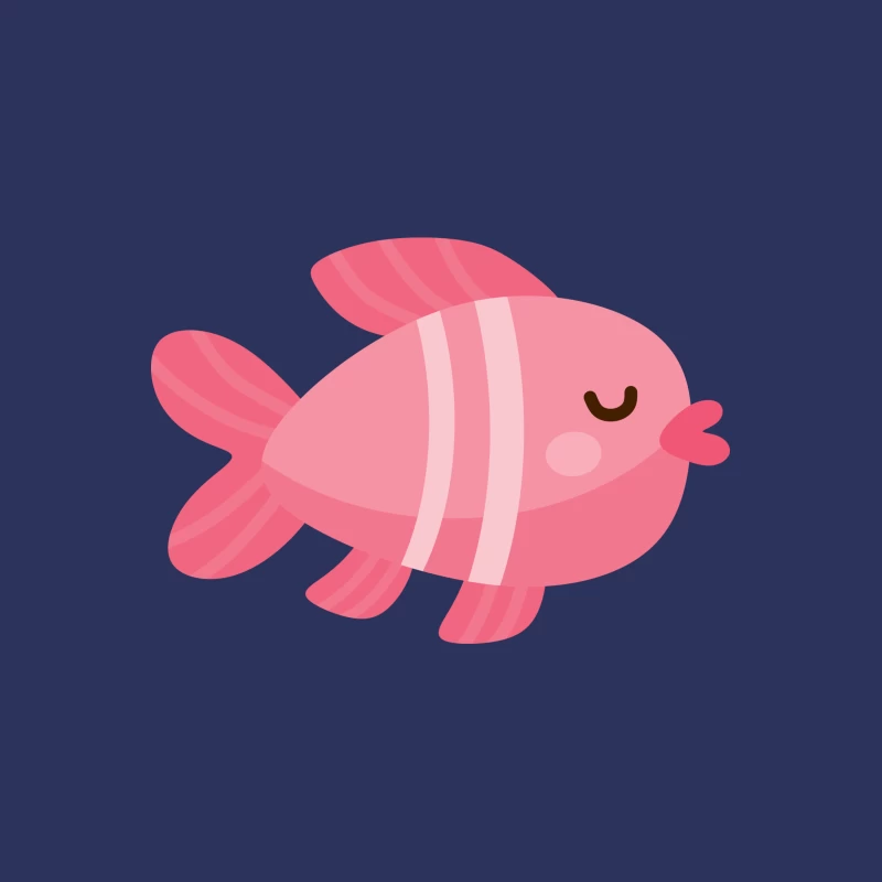 Illustration adorable d'un poisson rose Femme T-Shirt