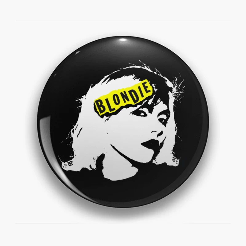 Blondie Band Artistic Logo Design in Black and White Pin