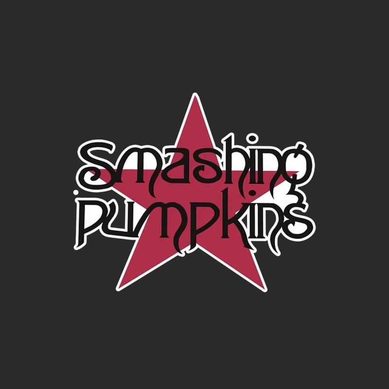 Smashing Pumpkins Alternative Rock Band Logo with Red Star Baseball Cap