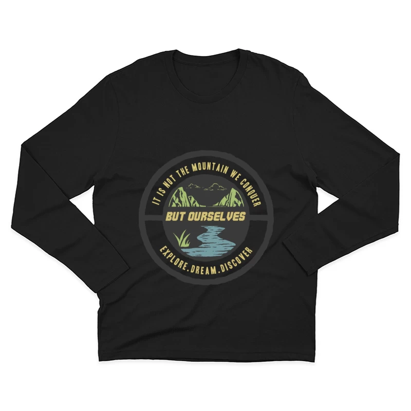 Motivation et Découverte en Plein Air Homme Manches Longues T-Shirt