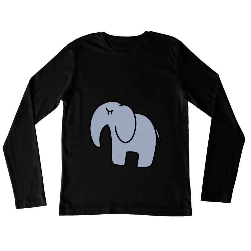 Éléphant dessiné, minimaliste, illustration simple Femme Manches Longues T-Shirt