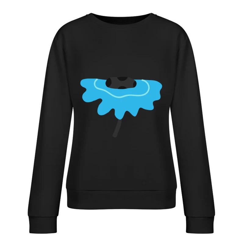 Fleur abstraite bleue Femme Sweat-shirt à enfiler
