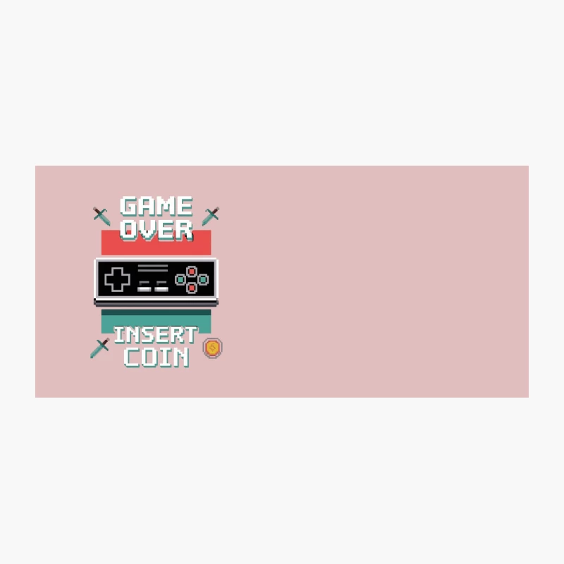 Retro Gaming Controller with Game Over and Insert Coin Text Coffee Mug
