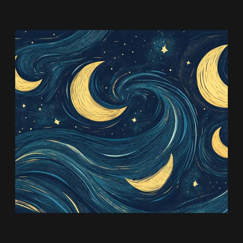 Dreamy Van Gogh-Inspired Celestial Night Sky Mouse Pad