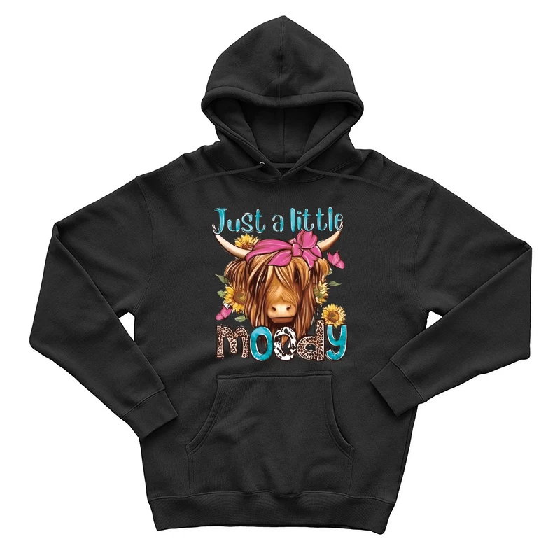 Kuh mit Blumen und Schleife Herren Pullover Hoodie