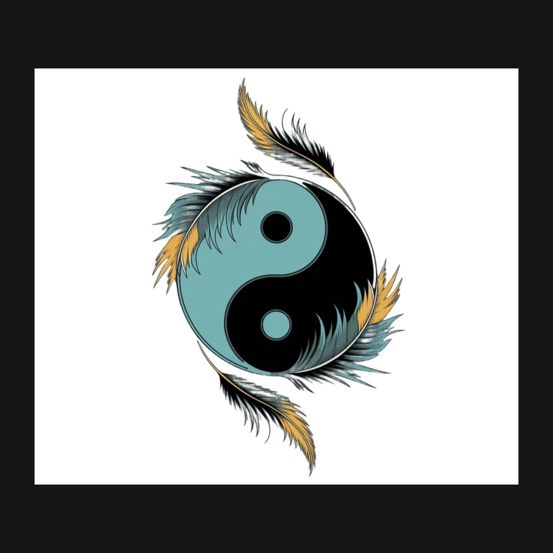 Feathered Yin Yang: Spiritual Balance in Artistic Design Mouse Pad