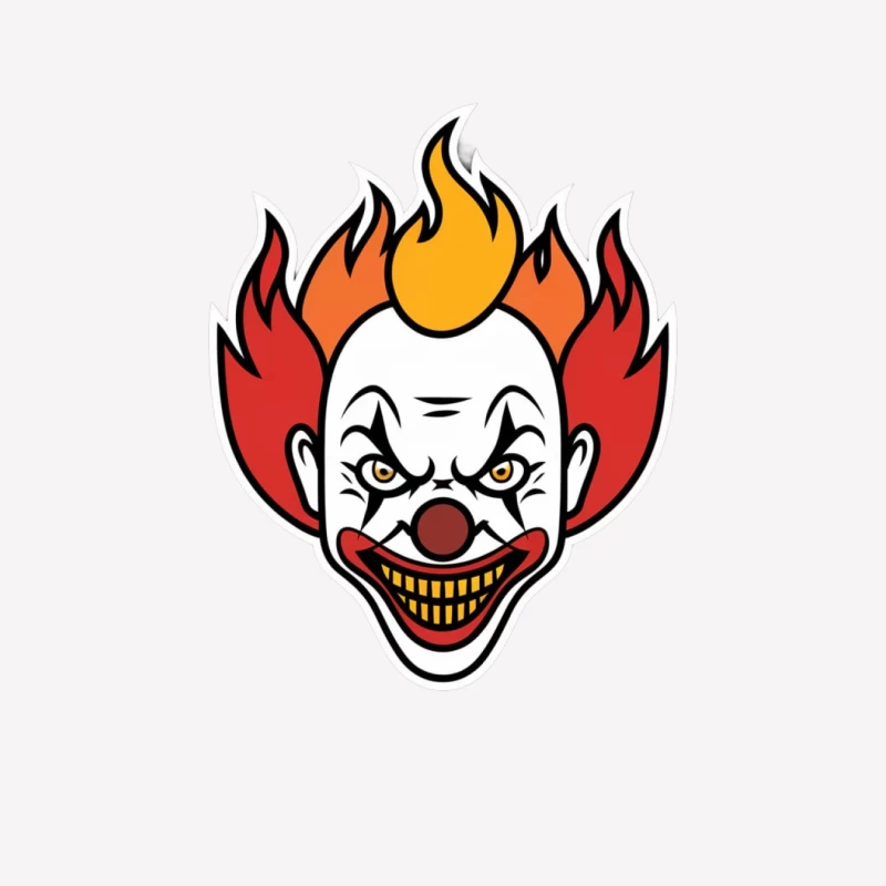 Evil Scary Halloween Clown Cartoon Female T-Shirt