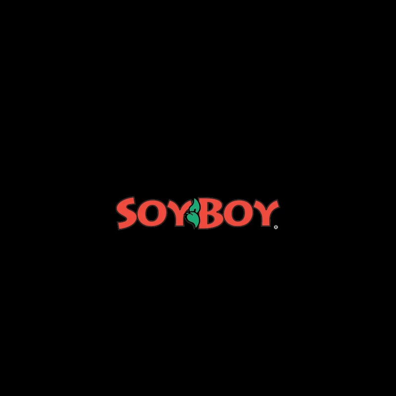 Soyboy Brand Logo with Red Letters and Green Leaf Design iPhone Case