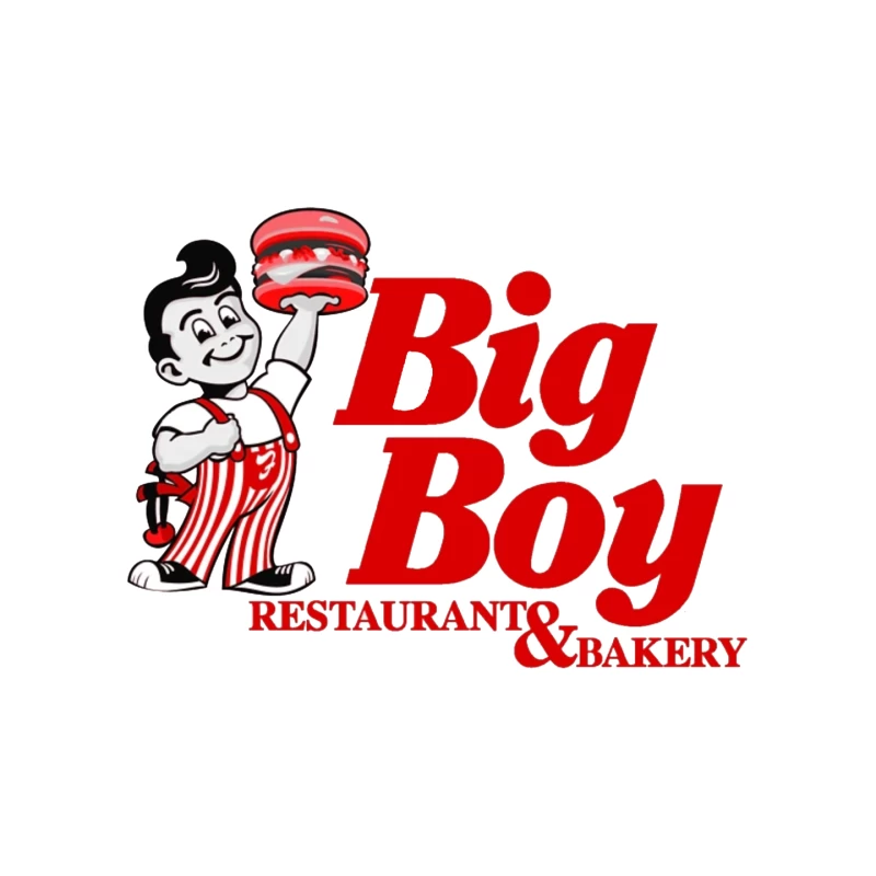 Vintage Big Boy Restaurant and Bakery Logo with Cartoon Mascot Mouse Pad