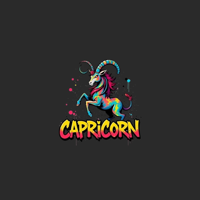 Vibrant Capricorn Zodiac Art Baseball Cap
