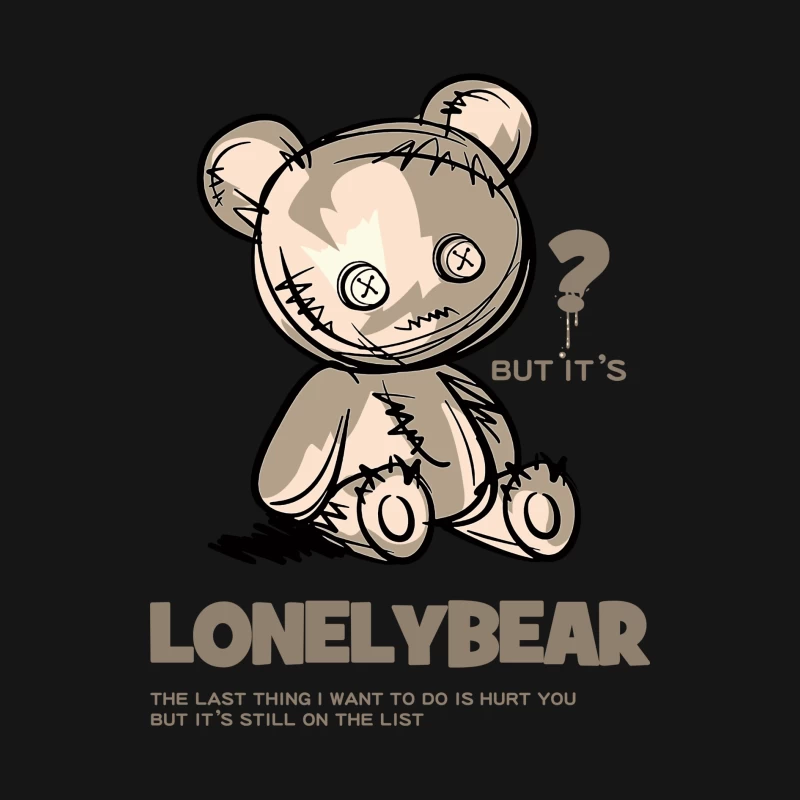 Einsamer Teddy mit dunklem Humor Damen Langarm T-Shirt