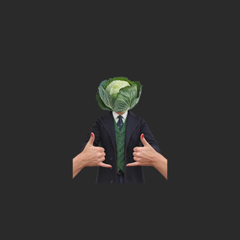 Surreal Cabbage-Headed Businessman Gives Double Thumbs Up Baseball Cap