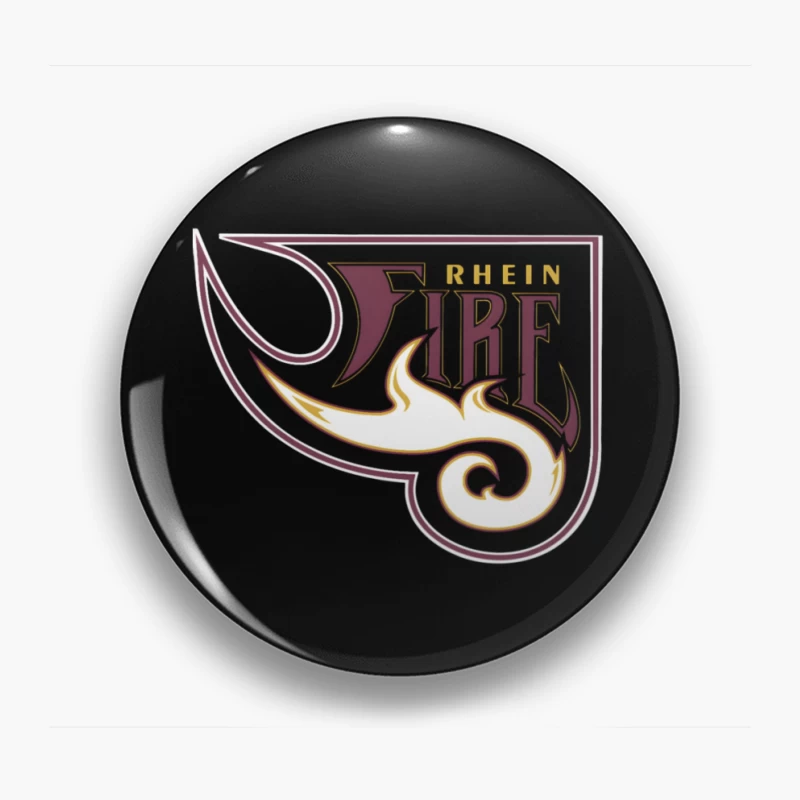 Rhein Fire Professional Football Team Logo with Stylized Flame Design Pin