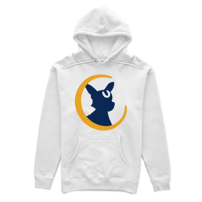 Siluette eines Mond-Katzen-Designs Damen Pullover Hoodie