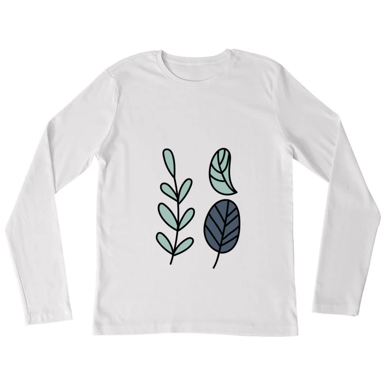 Illustration de feuilles décoratives Femme Manches Longues T-Shirt