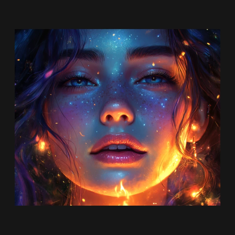 Ethereal Cosmic Fantasy: A Starry Close-up Mouse Pad