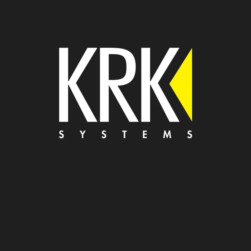 KRK Systems Minimalist Logo Design with Yellow Accent Male Tank Top