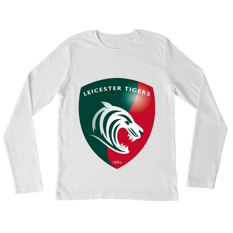 Leicester Tigers Rugby Club Official Logo Shield with Tiger Emblem Female Long Sleeve T-Shirt