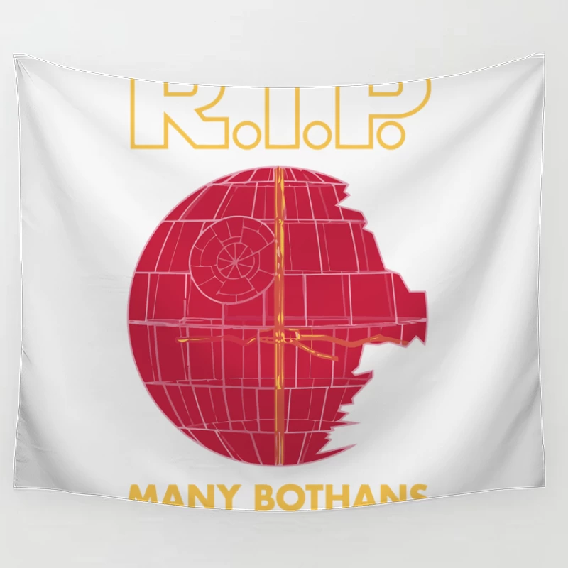 Star Wars Death Star R.I.P. Parody Design Tapestry