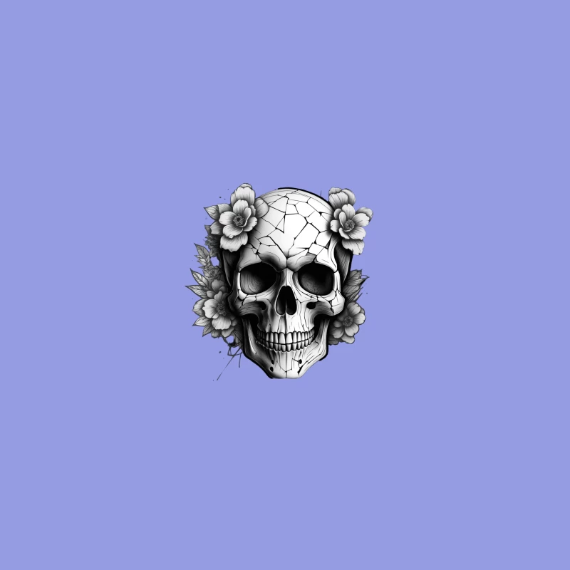 Cracked Skull with Flowers Coffee Mug