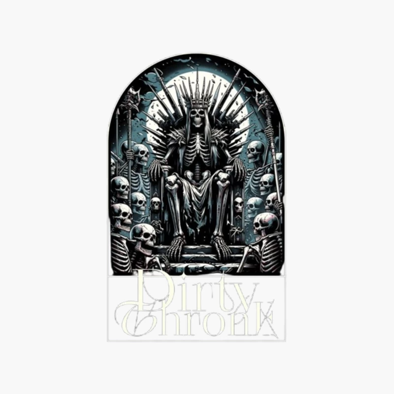 Gothic Skeleton King on Skull Throne Cotton Tote Bag