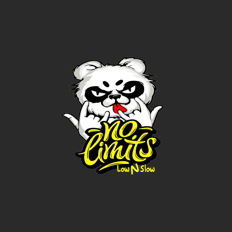 Playful Panda Logo with No Limits Theme Baseball Cap