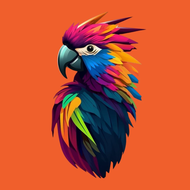 Colorful Parrot Illustration Male T-Shirt