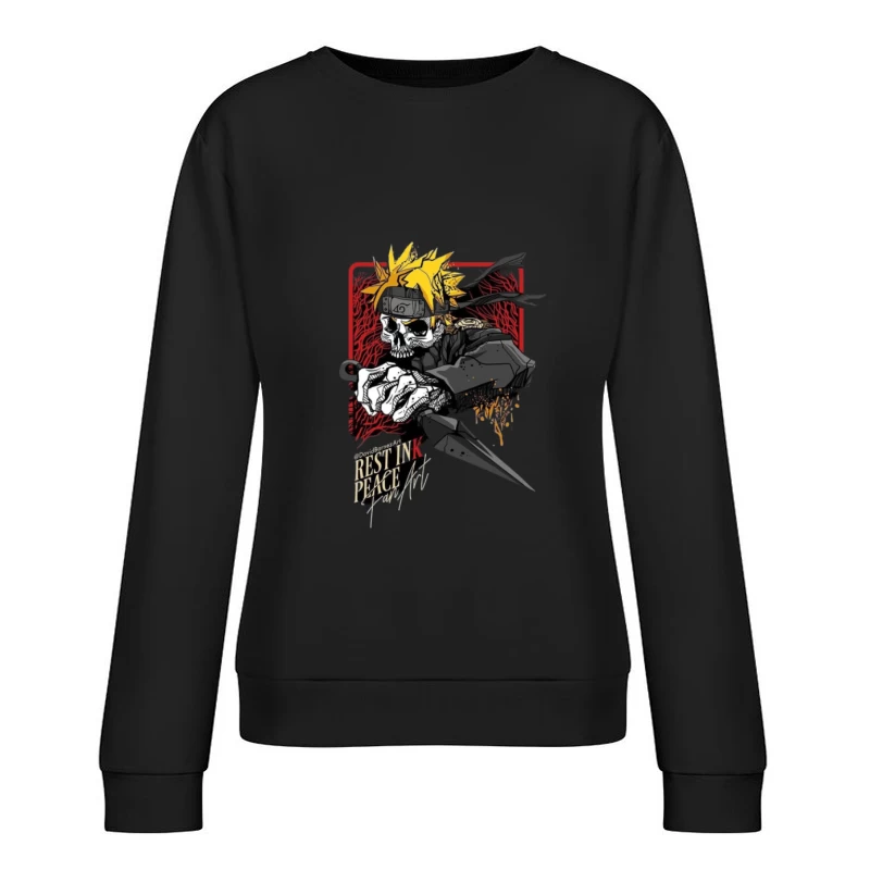 Skelett-Ninja-Kunst mit Kunai Damen Pullover Sweatshirt