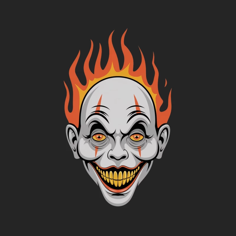 Creepy Clown with Flaming Hair - Horror Halloween Art Female Pullover Sweatshirt