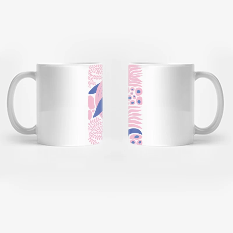 Whimsical Whale in a Coral Dream Coffee Mug