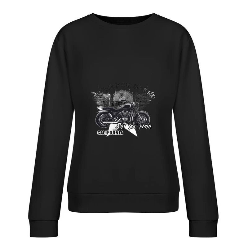 Schnelle Fahrt Motorraddesign in Kalifornien Damen Pullover Sweatshirt