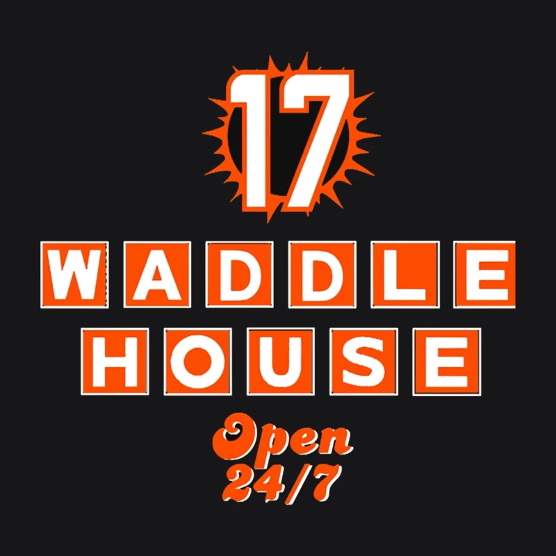 Waddle House 24/7 Restaurant Logo Design Male Pullover Hoodie