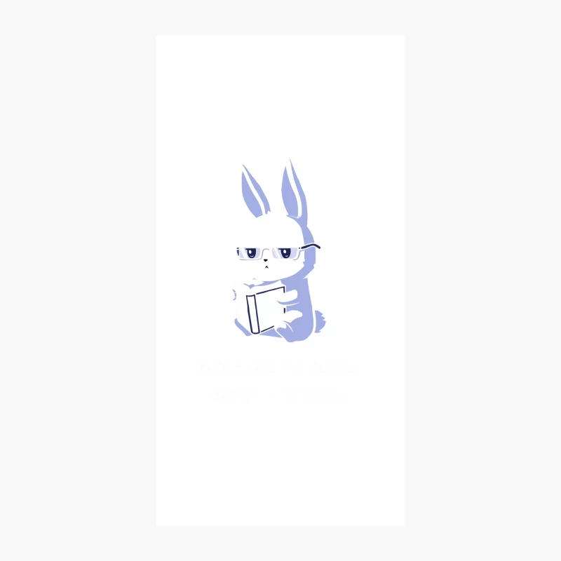 Studious Cartoon Rabbit Reading with Glasses iPhone Case