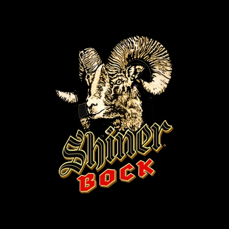 Vintage Shiner Bock Beer Logo with Golden Ram Head Design Pin