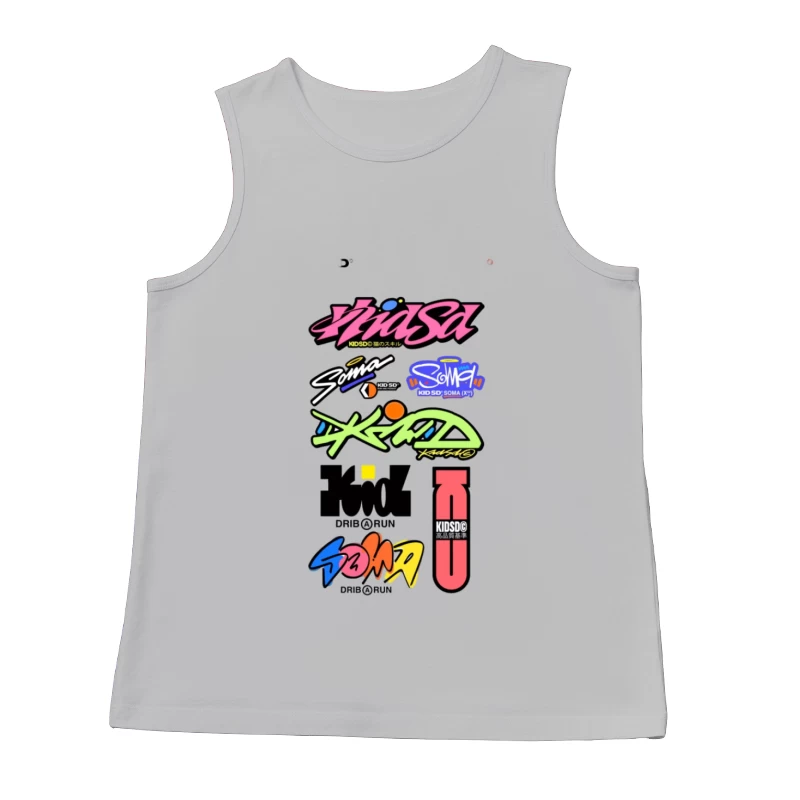 Graffiti-stilvolle Kinderdesignlogos Herren Tanktops