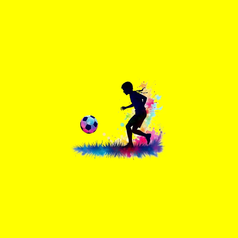 Silhouette of a Soccer Player with Color Splash Coffee Mug