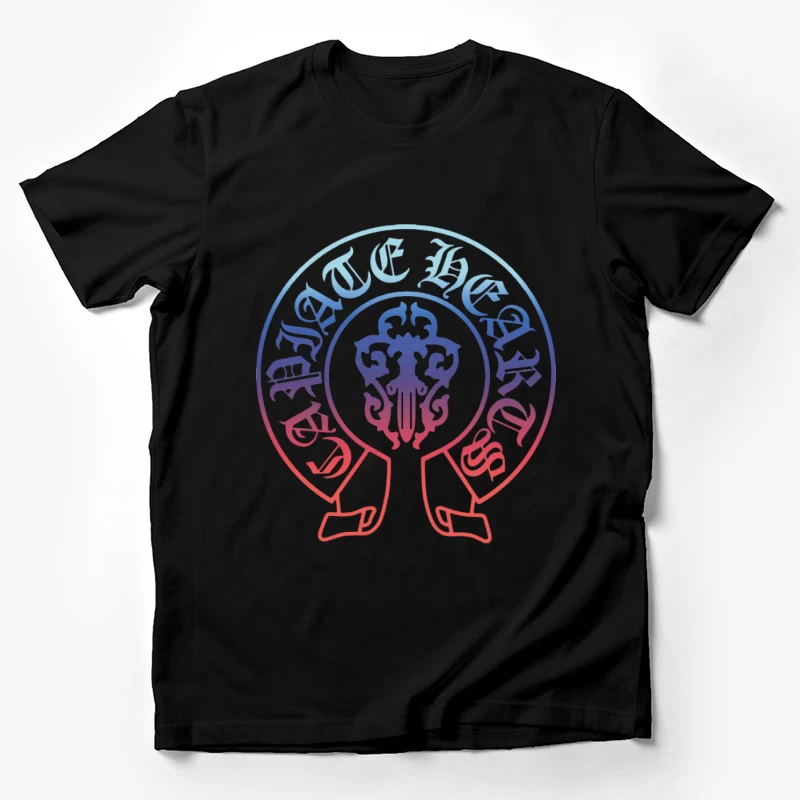 Farbverlauf Herz-Design Herren T-Shirt