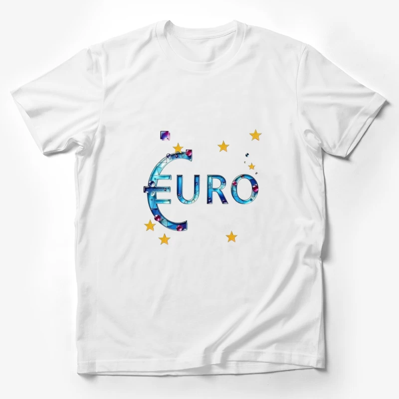 Decorative Crystal Euro Symbol with European Stars Male T-Shirt