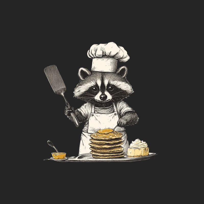 Culinary Raccoon: A Whimsical Chef's Pancake Adventure Male Pullover Sweatshirt