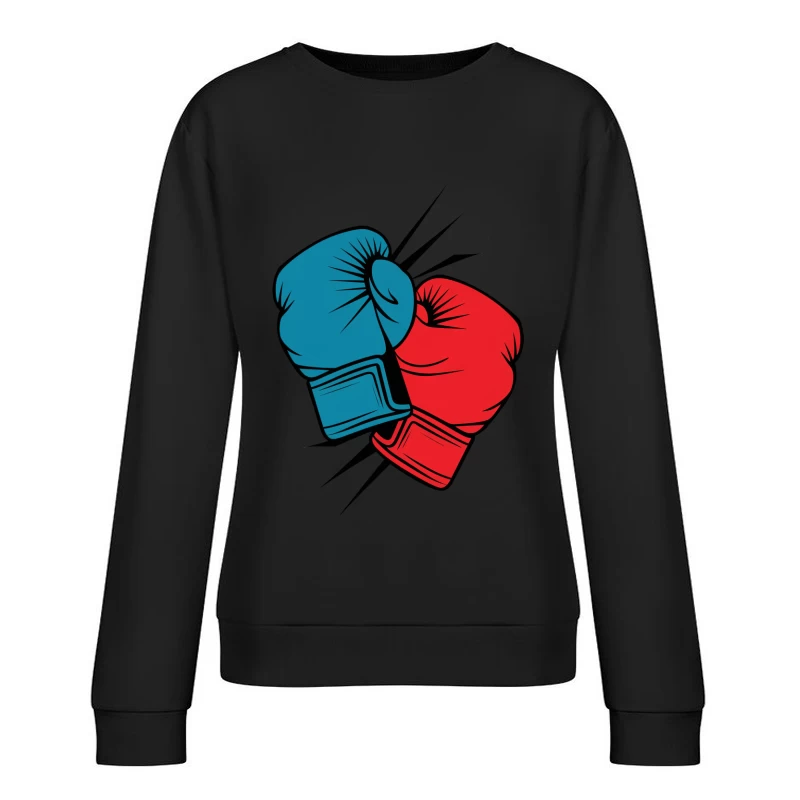Gants de boxe rouge et bleu Femme Sweat-shirt à enfiler