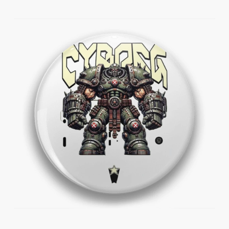 Heavy Combat Cyborg Mech Armor Illustration Pin