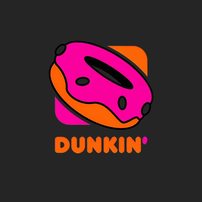 Dunkin' Brand Logo with Pink and Orange Donut Female Pullover Sweatshirt
