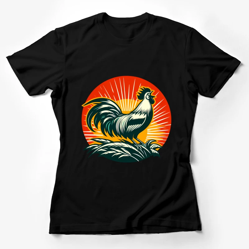 Buy Rooster Sunrise Vintage Female T-Shirt