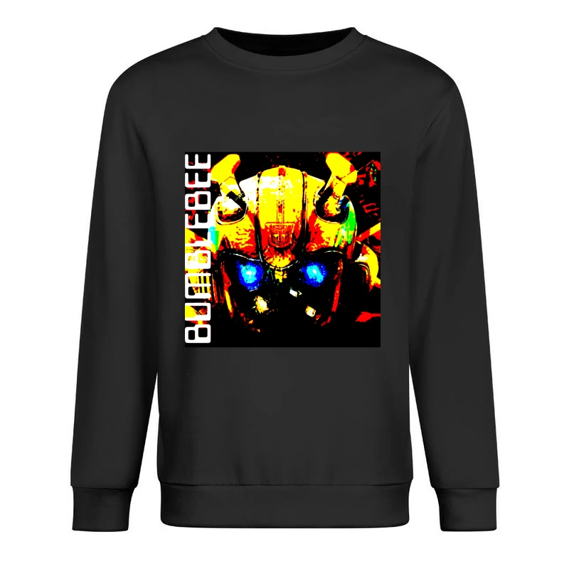 Stylized Bumblebee Autobot Portrait in Vibrant Colors Male Pullover Sweatshirt