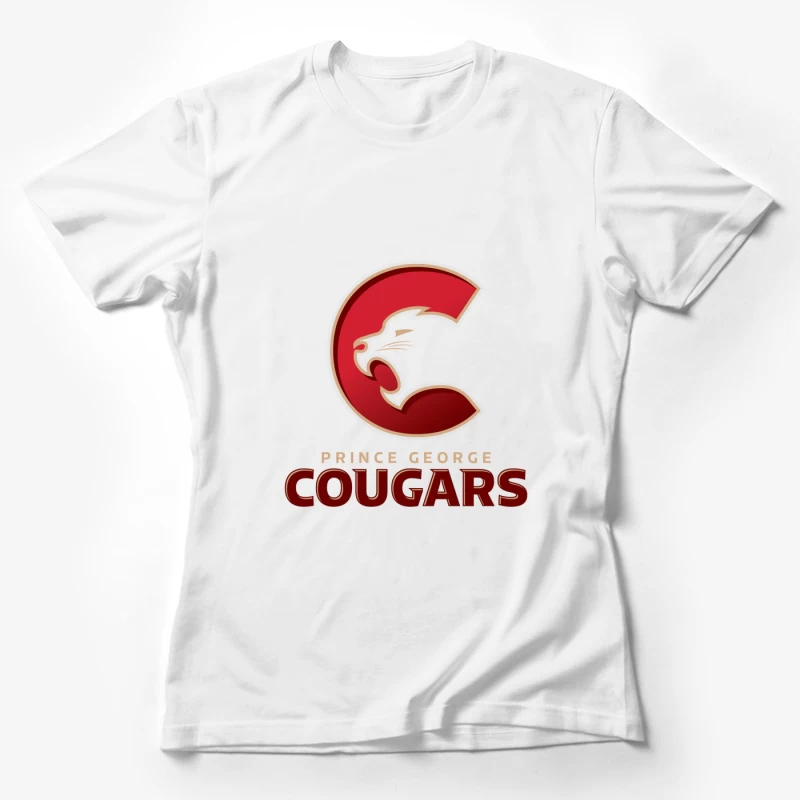 Prince George Cougars Hockey Team Logo Design Female T-Shirt