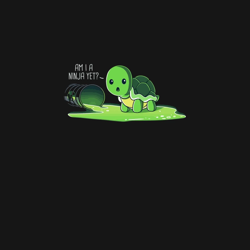 Cute Cartoon Turtle Surprised by Spilled Green Paint Desk Mat