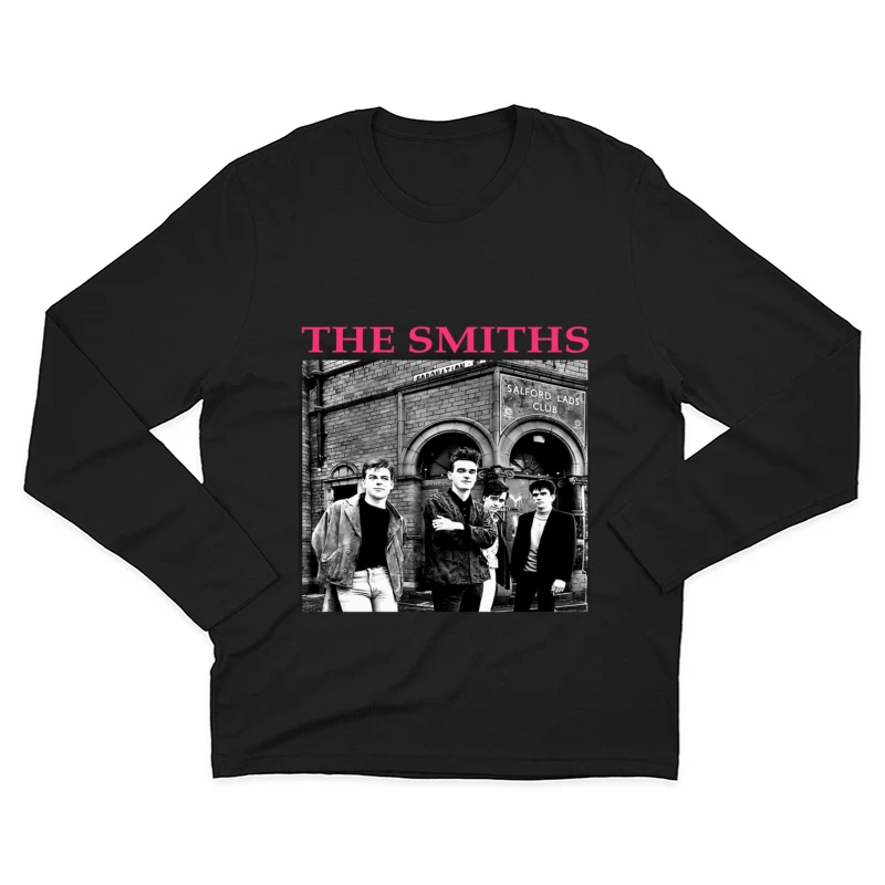 The Smiths Band Outside Historic Salford Lads Club - Iconic Black and White Photograph Male Long Sleeve T-Shirt