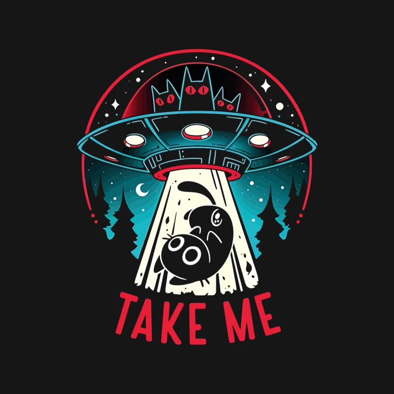 Take Me – UFO & Cat Abduction Whimsy Male Long Sleeve T-Shirt